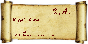 Kugel Anna névjegykártya